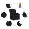 vidaXL Electric Massage Recliner Chair Black Fabric