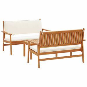 vidaXL Garden Sofa Set 3 pcs 4-Seater Brown Solid Acacia Wood