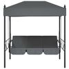 vidaXL Garden Swing Bench with Canopy Dark Grey Steel