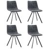vidaXL Dining Chair | Set of 4 | Black | Faux leather, plywood, metal | Standard