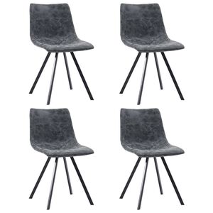 vidaXL Dining Chair | Set of 4 | Black | Faux leather, plywood, metal | Standard