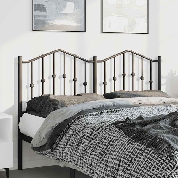 vidaXL Metal Headboard Black 135 cm