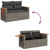 vidaXL 7 Piece Garden Sofa Set with Cushions Grey Poly Rattan