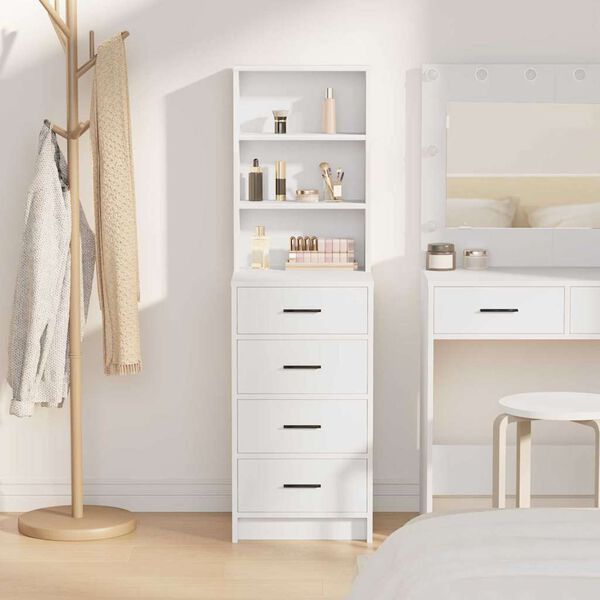 vidaXL Highboard with Drawer White 40 x 41 x 135 cm Engineered wood