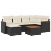 vidaXL 7 Piece Garden Sofa Set with Cushions Black Poly Rattan
