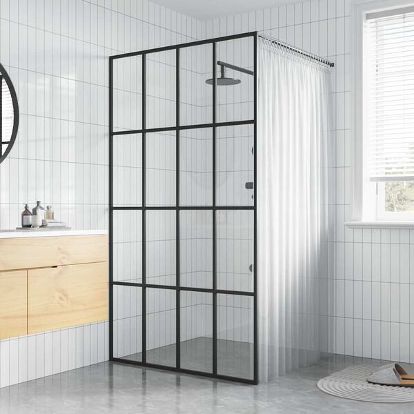 vidaXL Walk-in Shower Screen Clear Tempered Glass 100x195 cm