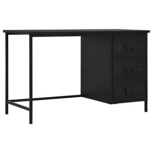vidaXL Desk with Drawers Industrial Black 120x55x75 cm Steel