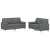 vidaXL 2 Piece Sofa Set with Pillows Dark Grey Fabric