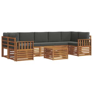 vidaXL Outdoor Sofa Set 8 pcs Natural and Anthracite Solid Acacia Wood