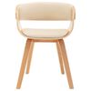 vidaXL Dining Chair Cream Bent Wood and Faux Leather