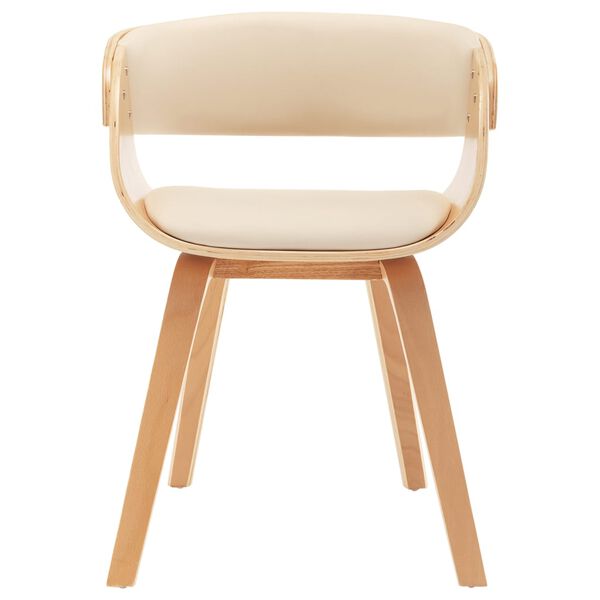 vidaXL Dining Chair Cream Bent Wood and Faux Leather