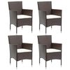 vidaXL 5 Piece Garden Dining Set with Cushions Poly Rattan Brown