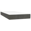 vidaXL Box Spring Bed with Mattress&LED Dark Grey 106x203 cm King Single Size Velvet