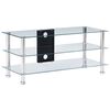 vidaXL TV Stand Transparent 90x40x40 cm Tempered Glass