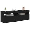 vidaXL TV Cabinet with LED Lights Black 120x35x40 cm