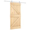 vidaXL Sliding Door 95 x 210 cm Solid Pine Wood (Untreated)