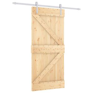 vidaXL Sliding Door 95 x 210 cm Solid Pine Wood (Untreated)
