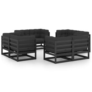 vidaXL 8 Piece Garden Lounge Set with Cushions Solid Pinewood