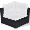 vidaXL 10 Piece Garden Lounge Set with Cushions Poly Rattan Black