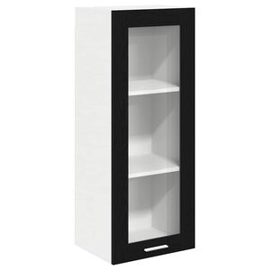 vidaXL Hanging Cabinet Black Oak 40 x 31 x 100 cm Engineered Wood
