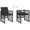 vidaXL 17 Piece Garden Dining Set with Cushions Black Poly Rattan