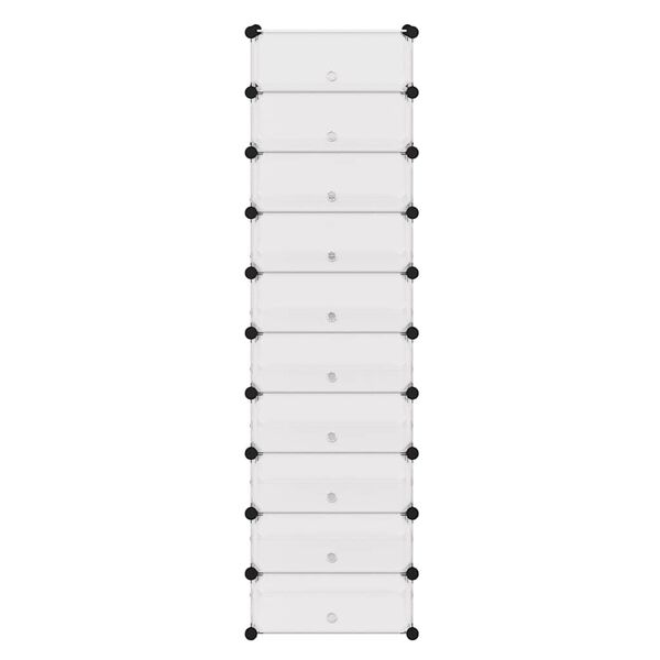 vidaXL Interlocking Shoe Organiser with 10 Compartments White