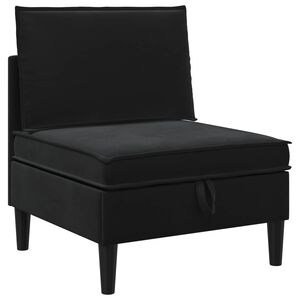 vidaXL Middle Sofa with Storage Black Velvet