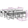 vidaXL 9 Piece Garden Dining Set with Cushions Black Poly Rattan