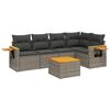 vidaXL 6 Piece Garden Sofa Set with Cushions Grey Poly Rattan