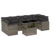 vidaXL 8 Piece Garden Sofa Set with Cushions Grey Poly Rattan