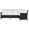 vidaXL 3 Piece Garden Lounge Set with Cushions Poly Rattan Black