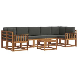 vidaXL Outdoor Sofa Set 8 pcs Natural and Anthracite