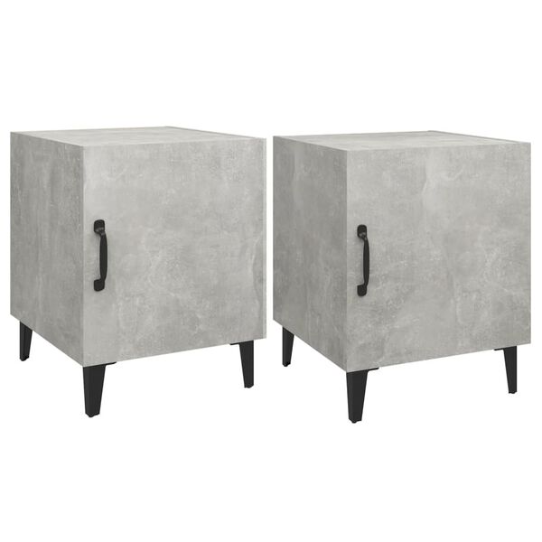 vidaXL Bedside Cabinets 2 pcs Concrete Grey Engineered Wood