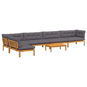 vidaXL 6 Piece Garden Pallet Sofa Units Solid Acacia Wood Natural