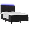 vidaXL Box Spring Bed Black and White 137 x 187 cm Velvet