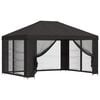 vidaXL Garden Gazebo with Sidewalls 4 x 3 m Anthracite