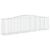 vidaXL Arched Gabion Basket 400x50x100/120 cm Galvanised Iron