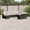 vidaXL 10 Piece Garden Sofa Set with Cushions Black Poly Rattan