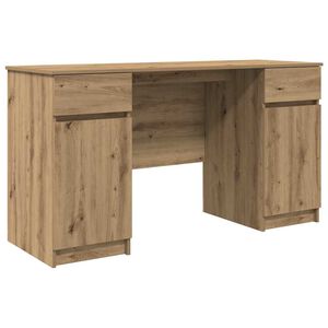 vidaXL Desk with Drawer Artisan oak 140 x 49 x 76 cm Engineered wood