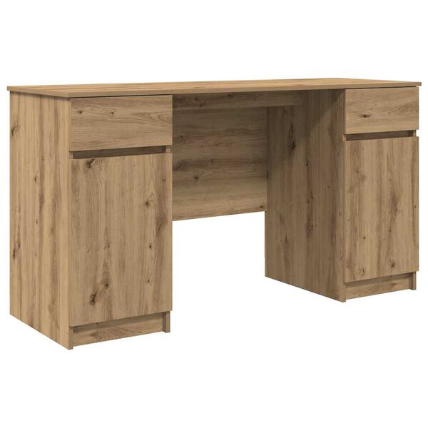 vidaXL Desk with Drawer Artisan oak 140 x 49 x 76 cm Engineered wood