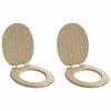 vidaXL WC Toilet Seats 2 pcs with Soft Close Lids MDF Bamboo Design