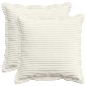 vidaXL Cushion Cover 2 pcs HOUTEN Cream 40 x 40 cm Corduroy