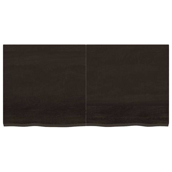 vidaXL Table Top Dark Brown 120x60x(2-4) cm Treated Solid Wood Oak