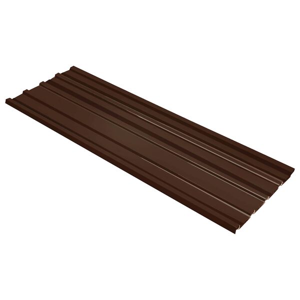 vidaXL Roof Panel 12 pcs Brown 129 x 45 cm Galvanised steel