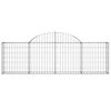 vidaXL Arched Gabion Baskets 7 pcs 200x30x60/80 cm Galvanised Iron