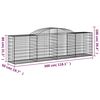 vidaXL Arched Gabion Baskets 9 pcs 300x50x80/100 cm Galvanised Iron