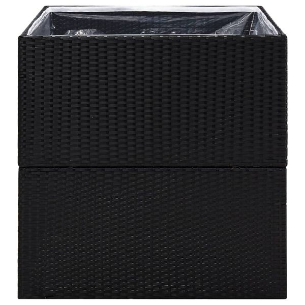 vidaXL Garden Planter Black 80x80x80 cm Poly Rattan