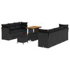 vidaXL Garden Sofa Set 10 pcs Black Poly Rattan
