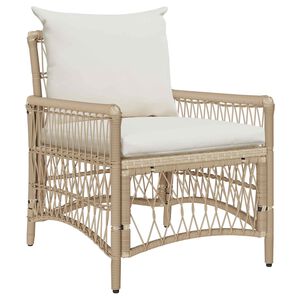 vidaXL Garden Chair Beige Poly Rattan