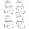 vidaXL Folding Chairs 4 pcs White Faux Leather